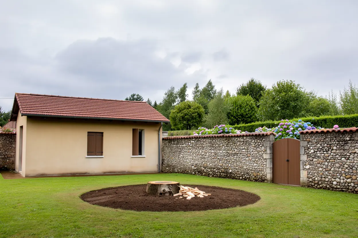 Terrain libéré après abattage d'arbre à Lescar