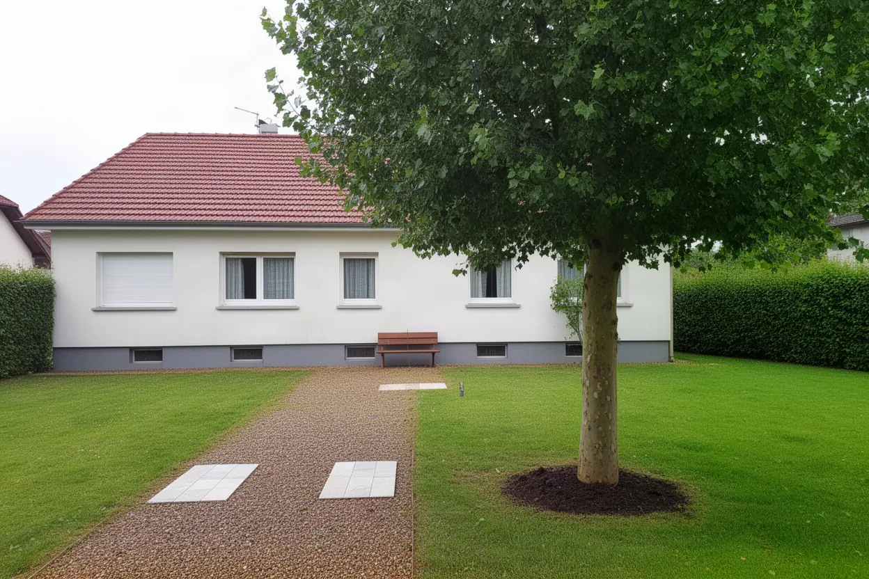 Arbre incliné avant abattage sécurisé à Lons