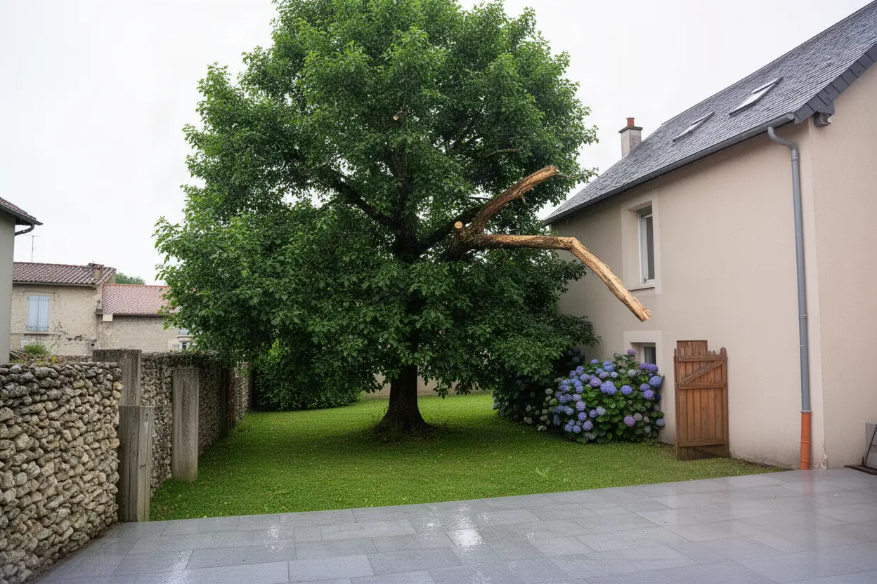 Chêne dense avant intervention d'un grimpeur à Lescar