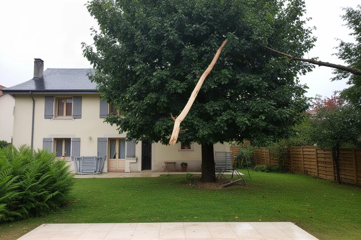Feuillu dense avant taille sur cordes à Pau